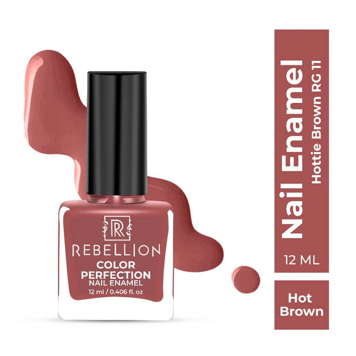 Rebellion hot brown nail enamel with swatch