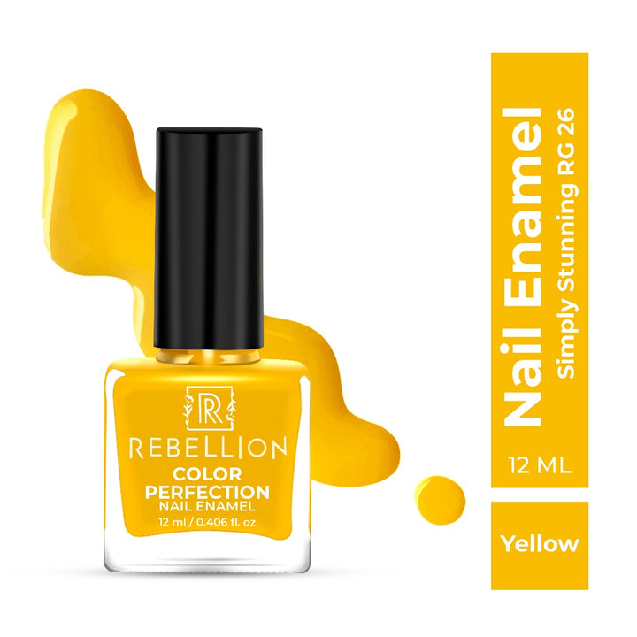 Rebellion yellow nail enamel with swatch