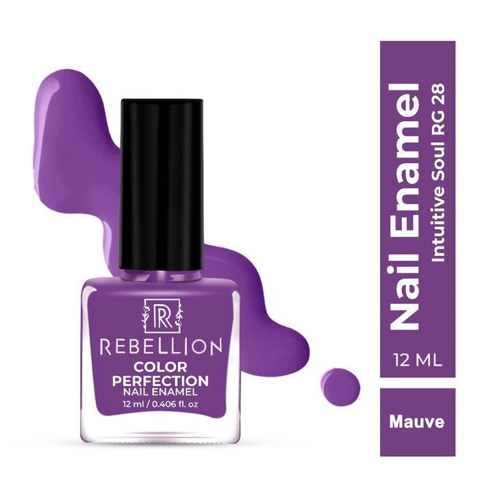 Rebellion mauve nail enamel with swatch