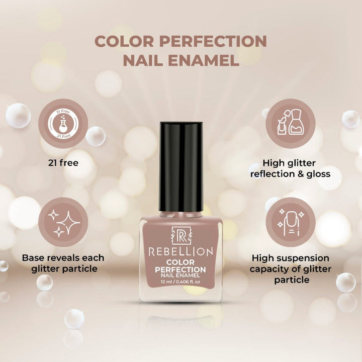 Rebellion nude brown nail enamel key benefits