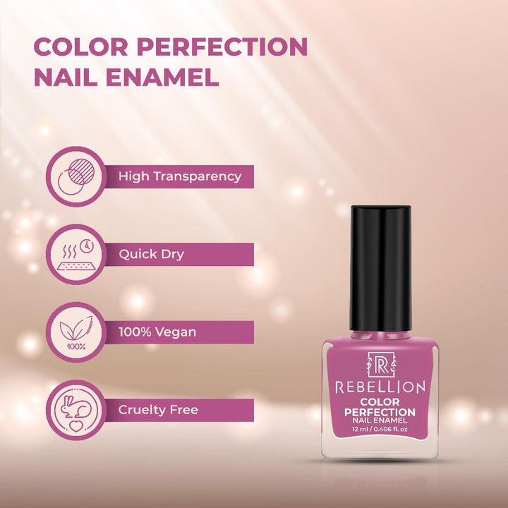 Rebellion violet pink nail enamel features and characteristics