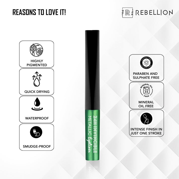 Rebellion elegant bronze metallic eyeliner key benefits