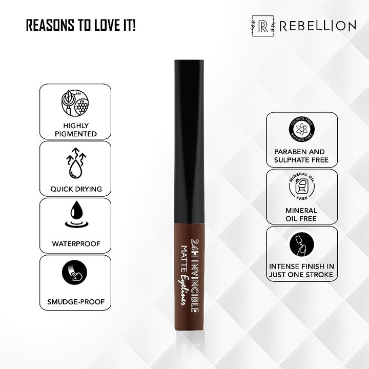 Rebellion aesthetic brown matte eyeliner key benefits