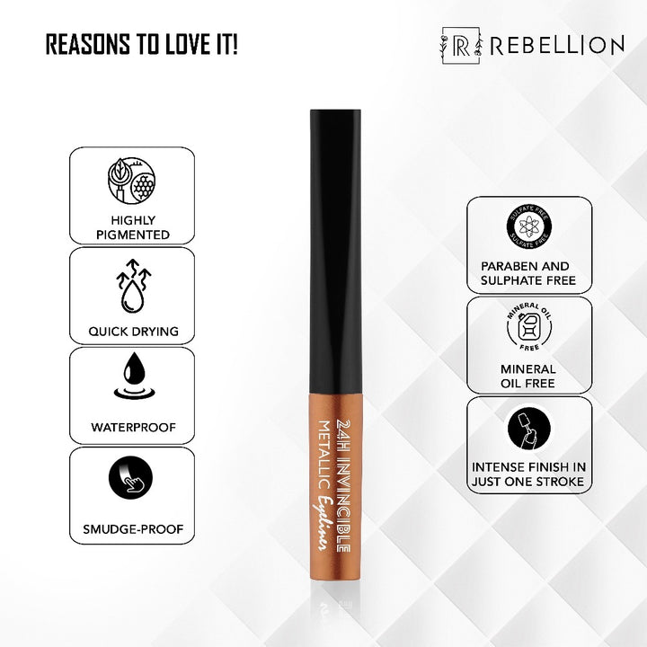 Rebellion elegant bronze metallic eyeliner key benefits