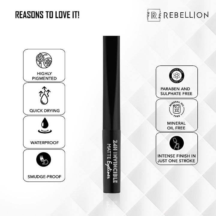 Rebellion supreme black matte eyeliner key benefits