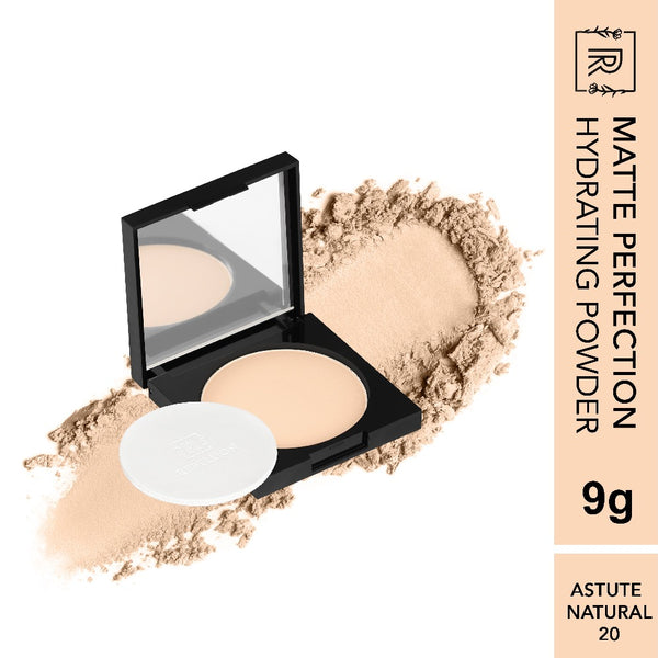 Rebellion astute natural hydrating powder with swatch and border
