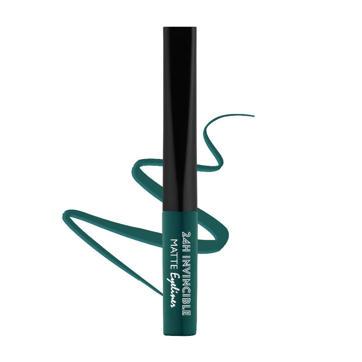 Rebellion mastro green matte eyeliner with swatch