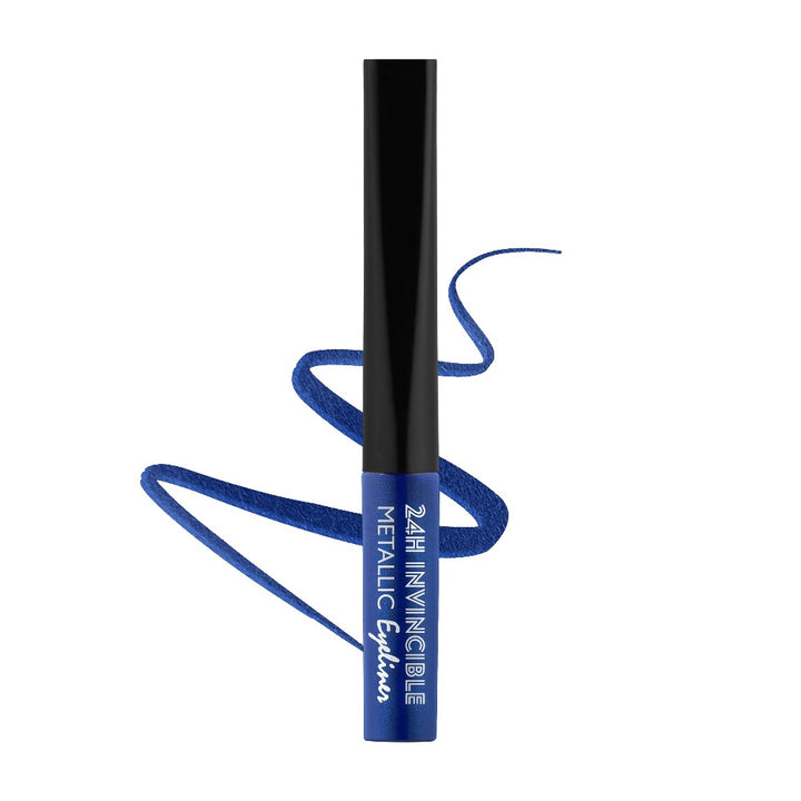 Rebellion idealistic blue metallic eyeliner with swatch