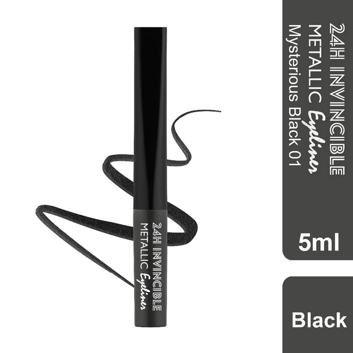 Rebellion mysterious black metallic eyeliner swatch and name