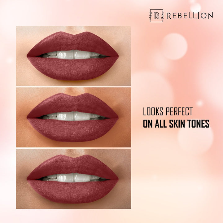 rebellion decisive gal lip crayon on different skin tones