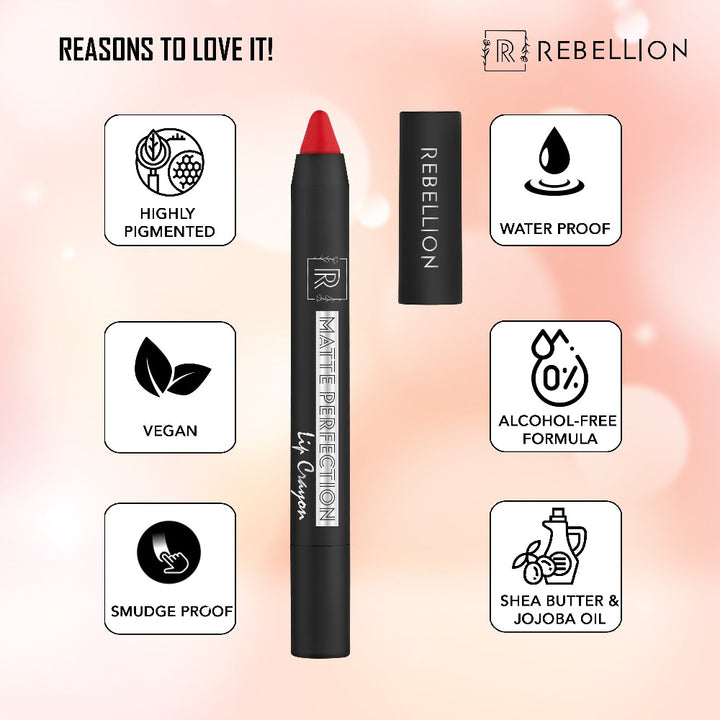 rebellion passionate red lip crayon key points