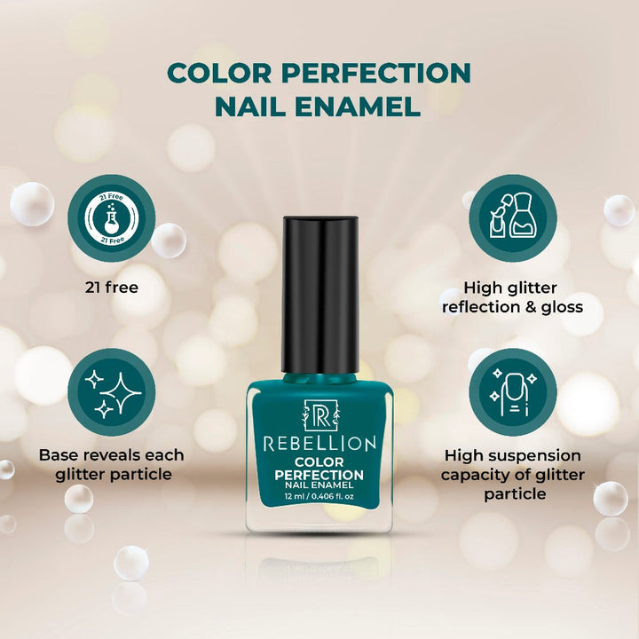 Rebellion teal green nail enamel key benefits