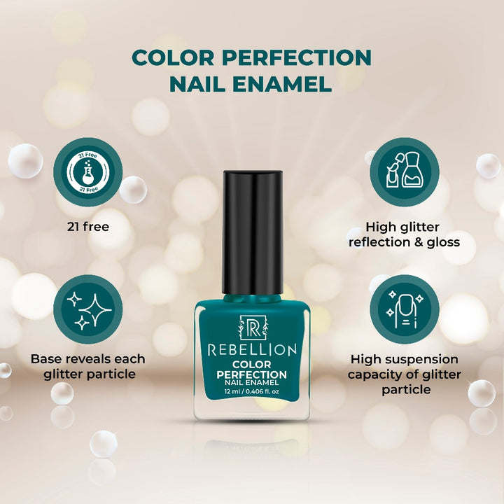Rebellion teal green nail enamel key benefits