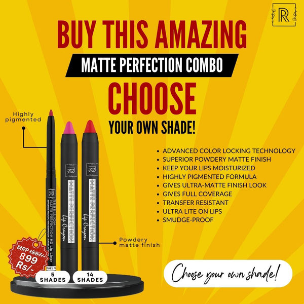 Rebellion Matte Perfection Combo - 2 Lip Crayons & 1 Lipliner
