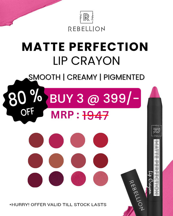 3 Rebellion Matte Perfection Lip Crayon