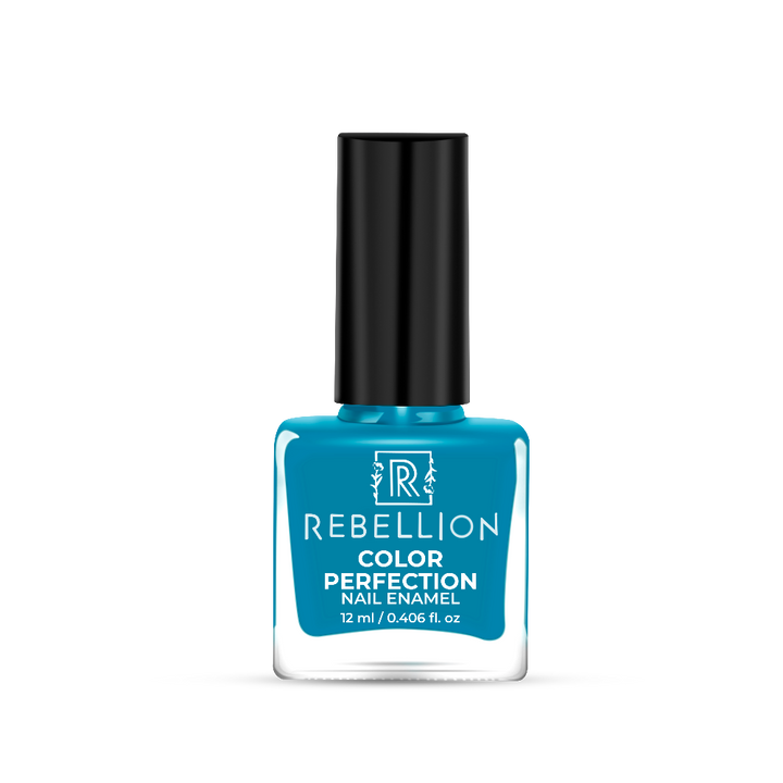 Rebellion cyan blue nail enamel
