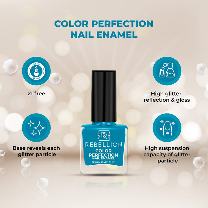 Rebellion cyan blue nail enamel key benefits