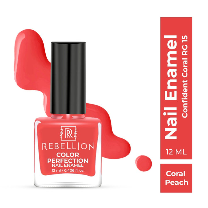 Rebellion coral peach nail enamel with swatch