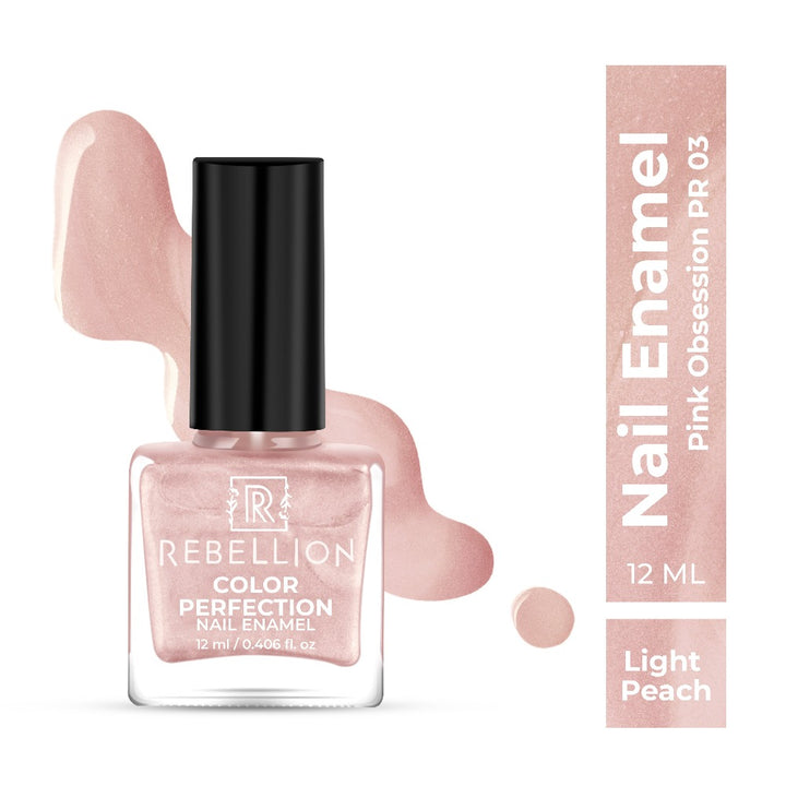 Rebellion light peach nail enamel with swatch