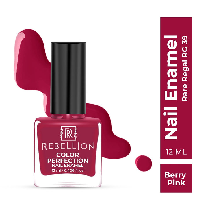 Rebellion berry pink nail enamel with swatch