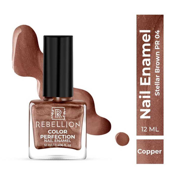 Rebellion copper nail enamel with swatch