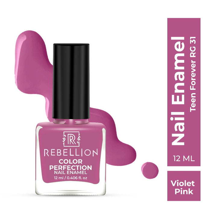 Rebellion violet pink nail enamel with swatch