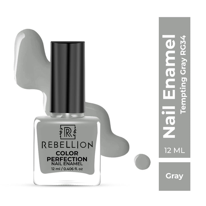 Rebellion gray nail enamel with swatch