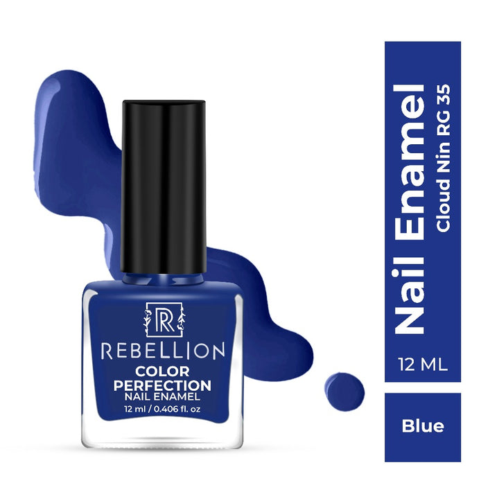 Rebellion blue nail enamel with swatch