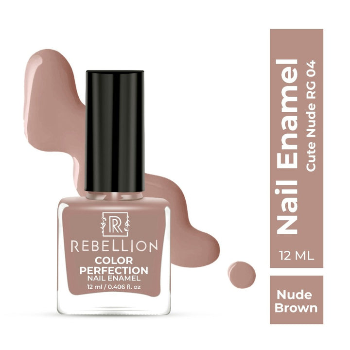 Rebellion nude brown nail enamel with swatch
