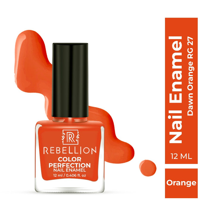 Rebellion orange nail enamel with swatch