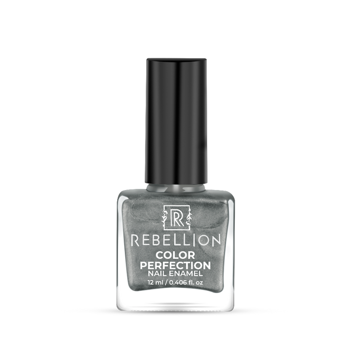 Rebellion metallic grey nail enamel 