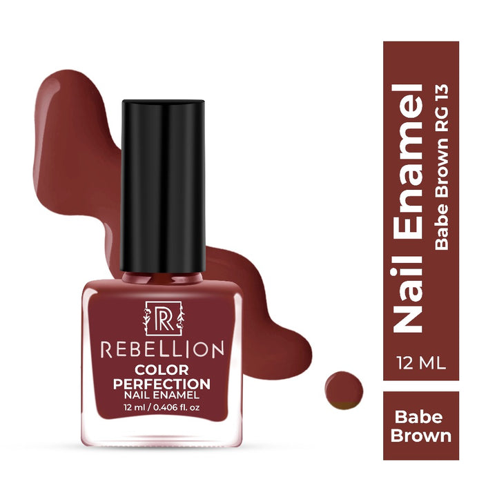 Rebellion babe brown nail enamel with swatch