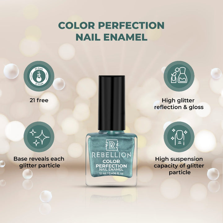 Rebellion metallic green nail enamel key benefits