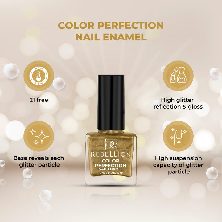 Rebellion metallic gold nail enamel key benefits