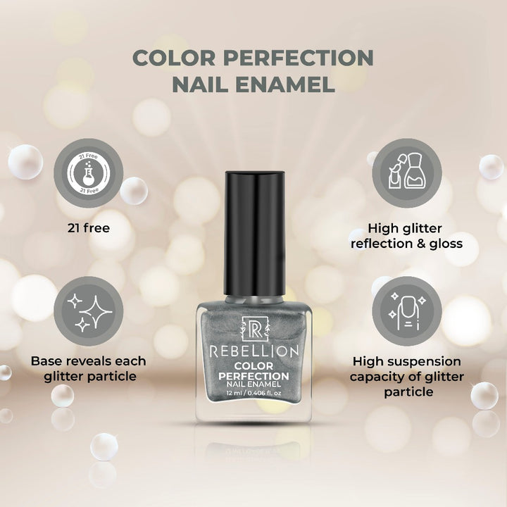 Rebellion metallic grey nail enamel key benefits