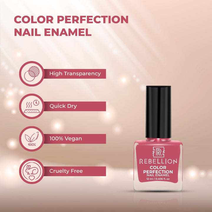 Rebellion pink blush nail enamel features and characteristics