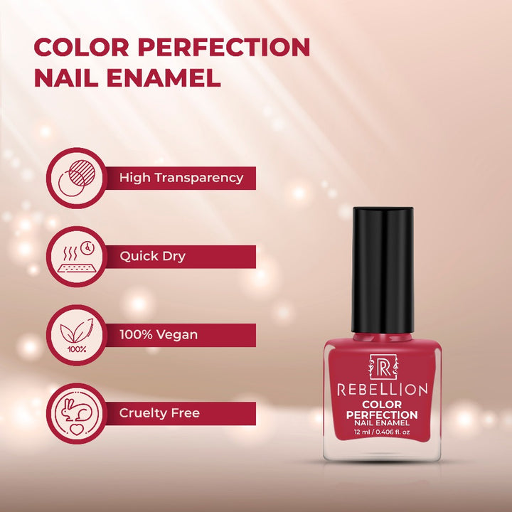 Rebellion old rose pink nail enamel features and characteristics