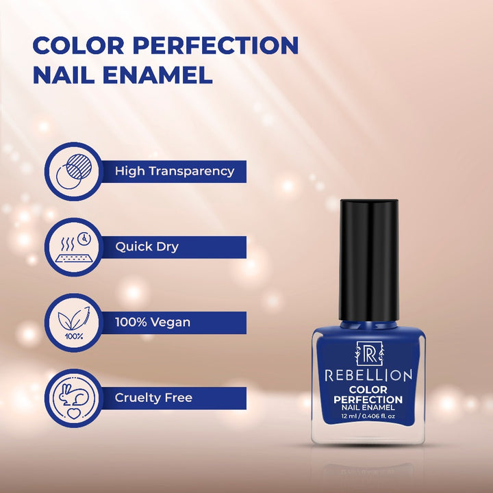 Rebellion blue nail enamel features and characteristics
