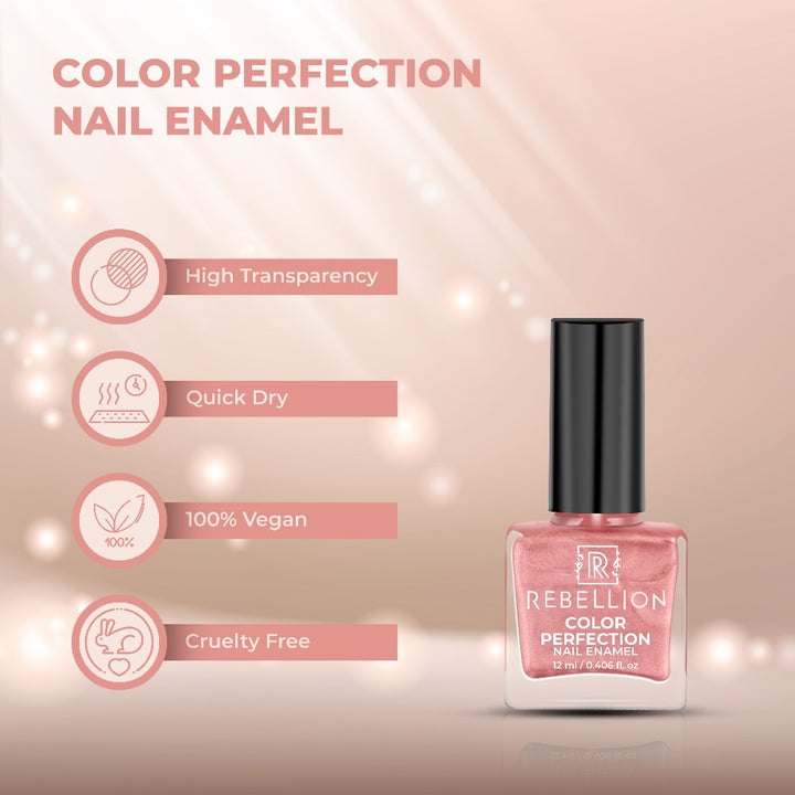 Rebellion pearl peach nail enamel features and characteristics