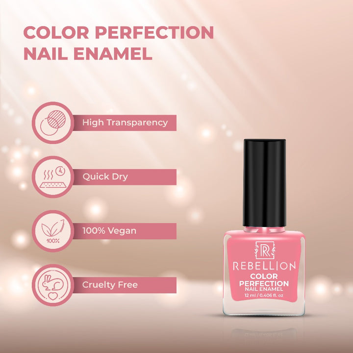 Rebellion soft pink nail enamel features and characteristics