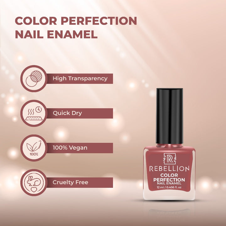 Rebellion hot brown nail enamel features and characteristics