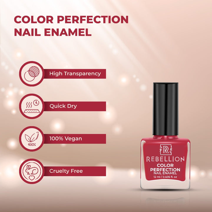 Rebellion rose pink nail enamel features and characteristics