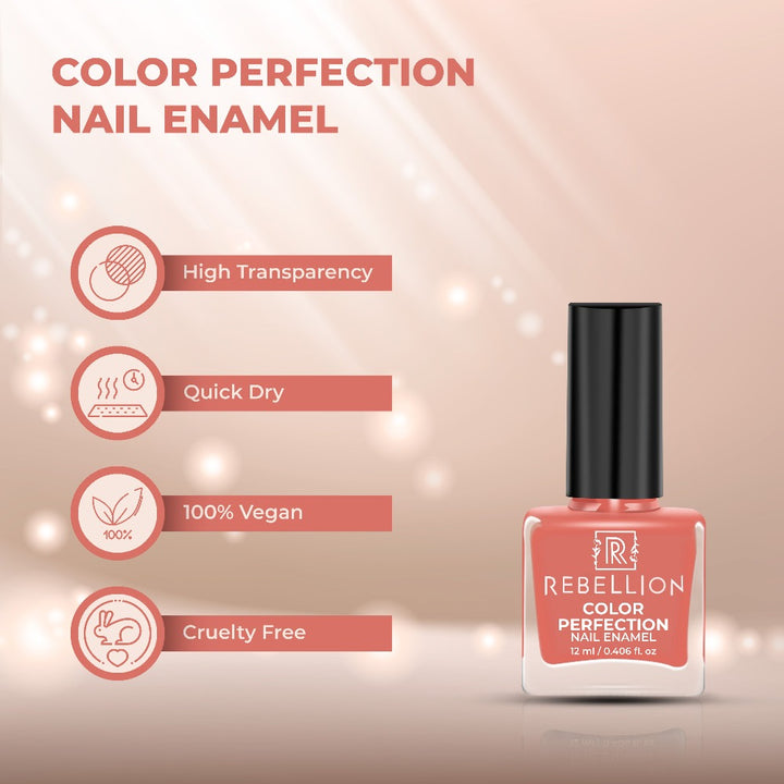 Rebellion pure peach nail enamel features and characteristics