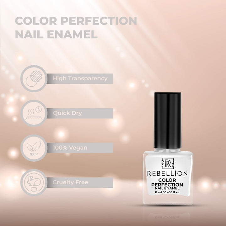 Rebellion white nail enamel features and characteristics