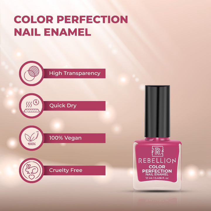 Rebellion dark violet pink nail enamel features and characteristics
