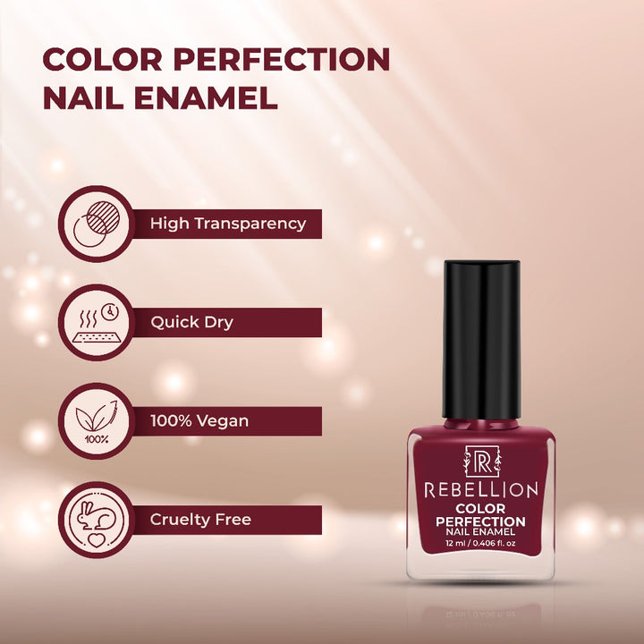Rebellion red berry nail enamel features and characteristics