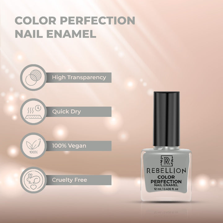 Rebellion gray nail enamel features and characteristics