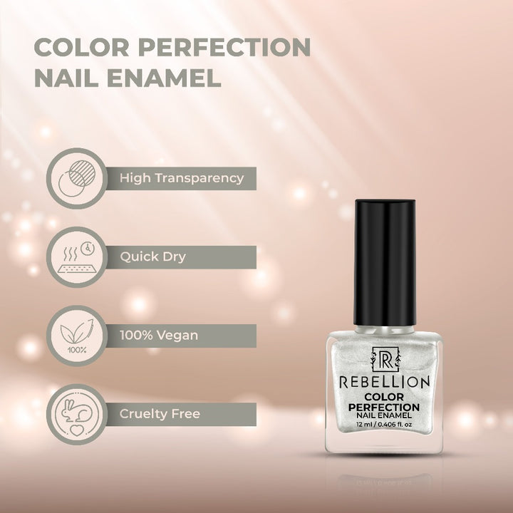 Rebellion pearl white nail enamel features and characteristics
