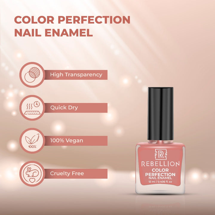 Rebellion salmon pink nail enamel features and characteristics