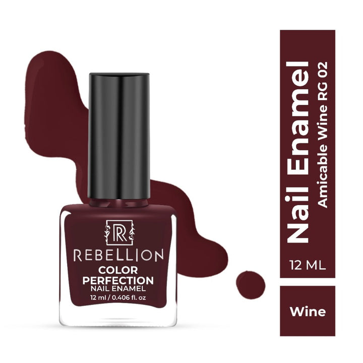 Rebellion wine nail enamel with swatch